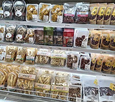 高麗人蔘の売場