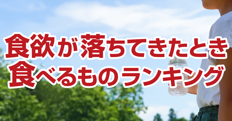 食欲が落ちてきたとき食べるものランキング