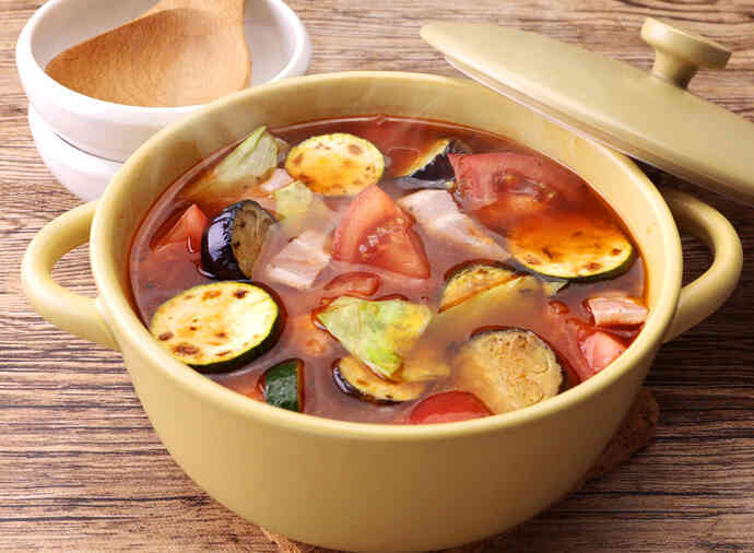 ごろごろ夏野菜のミネストローネ
