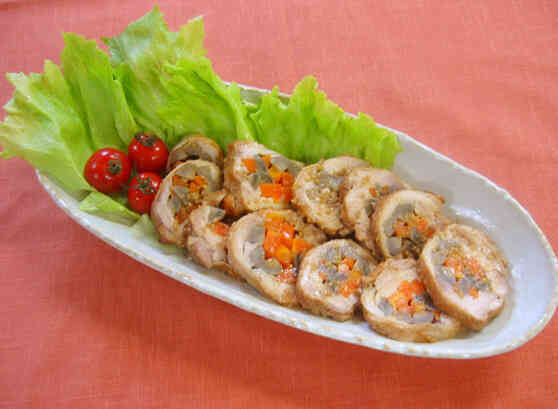 鶏肉の野菜巻き