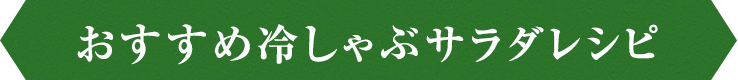 もっとおいしく冷しゃぶサラダ