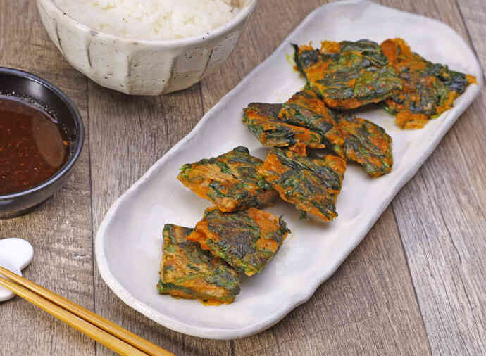 ほうれん草チヂミ(旨辛キムチ味)
