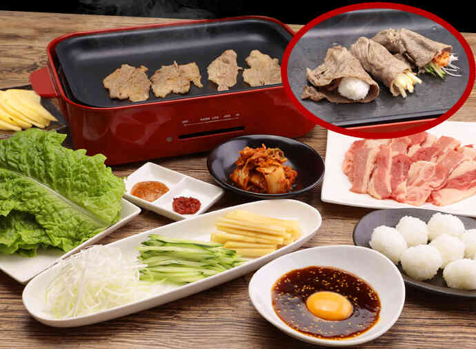 お肉で包んじゃおう!  新・サム焼肉