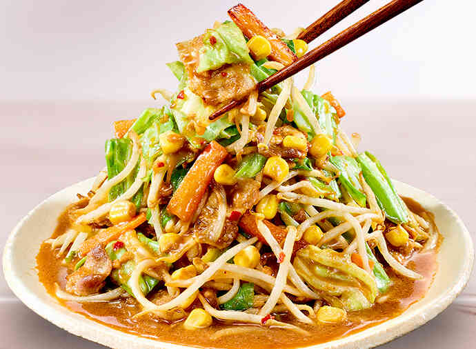 野菜ましまし炒め（ガーリック味噌味）