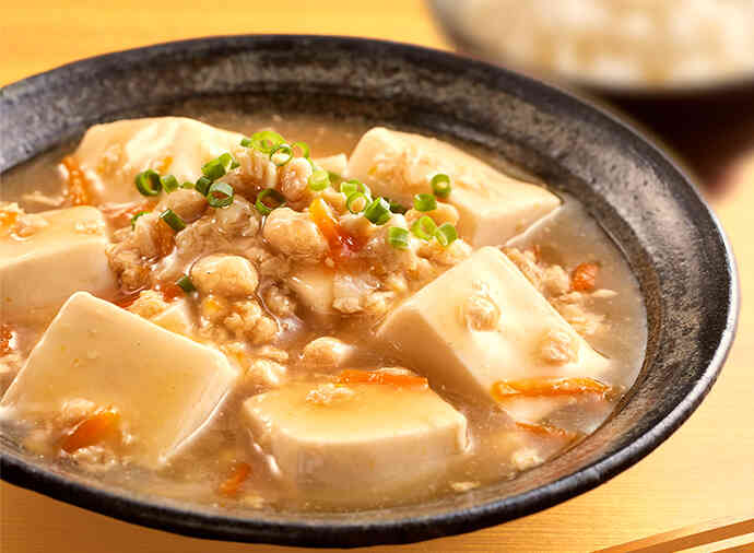 鶏そぼろ入り あんかけ豆腐