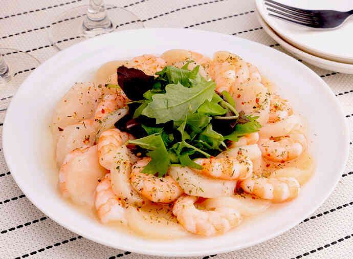 ほたてとえびのカルパッチョ