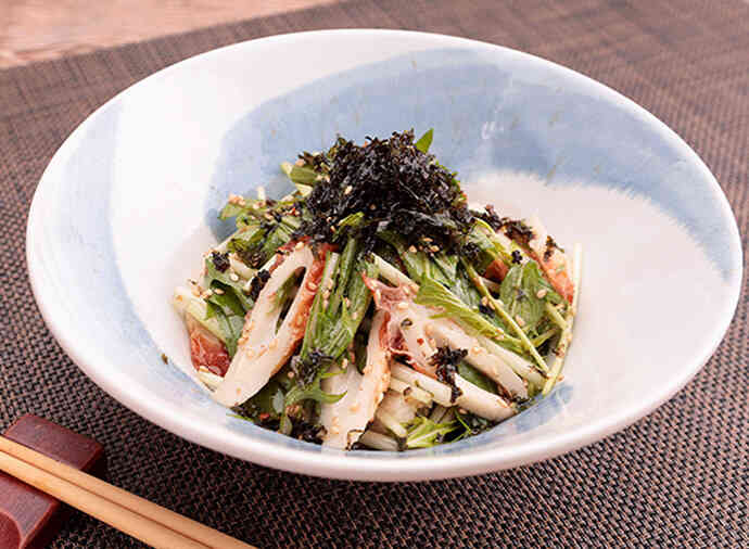 水菜とちくわのチョレギ