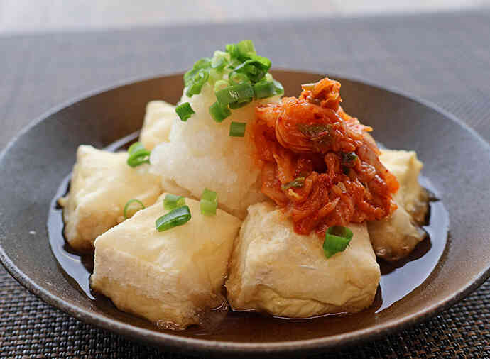 キムチのせ揚げ出し豆腐
