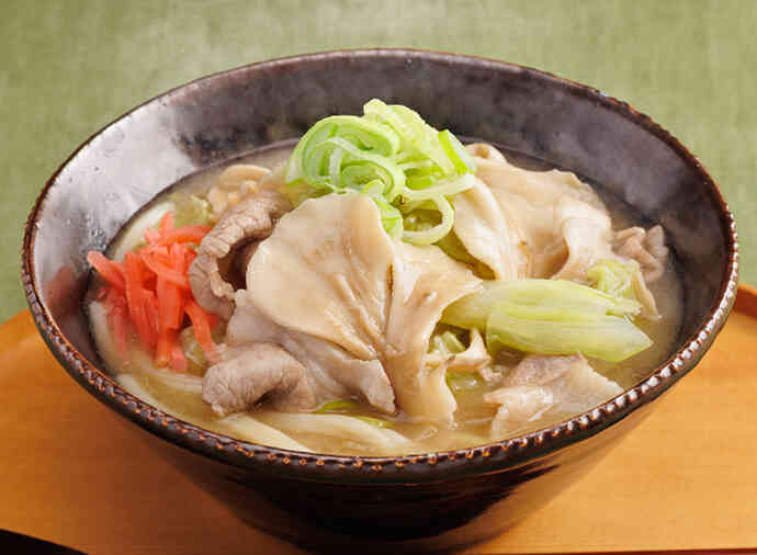 やる気ましまし！豚骨まいたけうどん