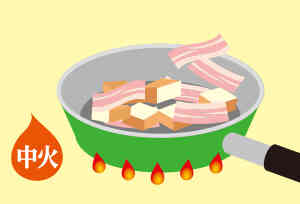 厚揚げと豚肉の味噌炒め