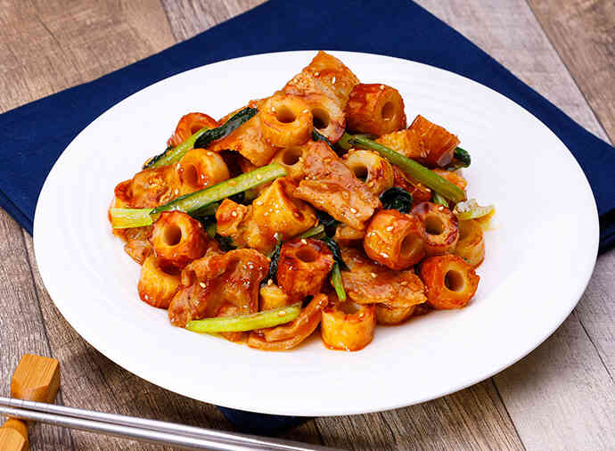 ちくわと豚肉の甘辛炒め