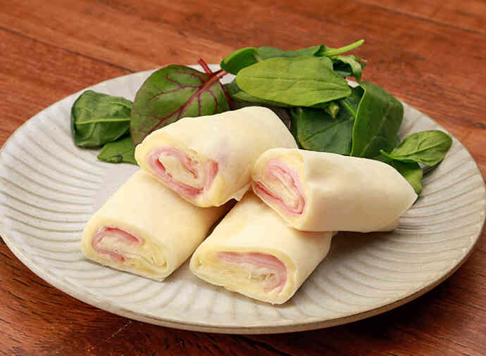 レンジで簡単！ハムチーズのブリトー風
