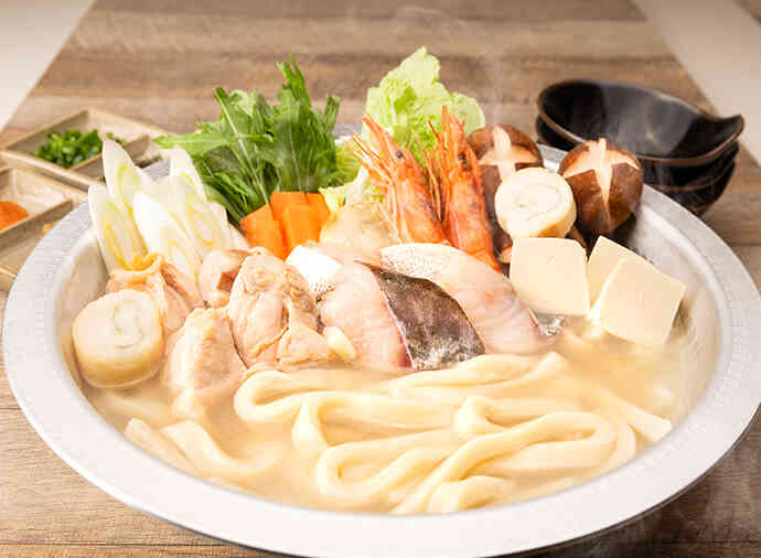海鮮うどんすき(かほり塩鍋)