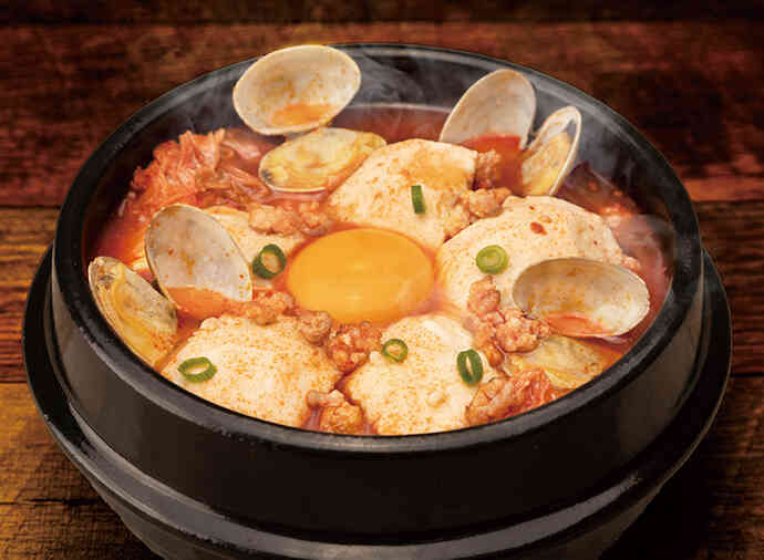 包丁いらず！あさりと豚ひき肉のスンドゥブチゲ