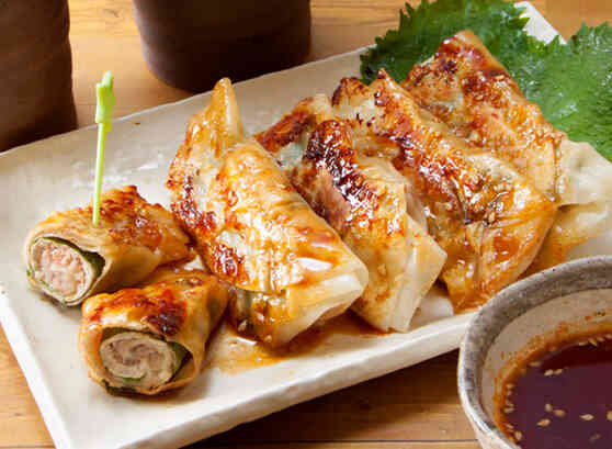 牛薄切り肉で作るくるくる餃子