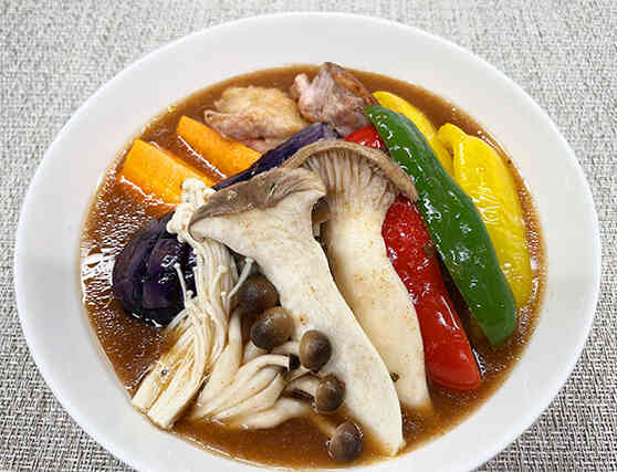 きのこで作るごろごろ野菜のスープカレー