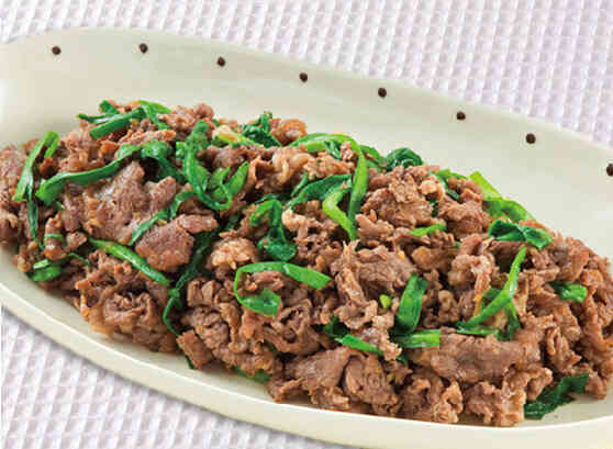 牛肉とにらの生姜焼