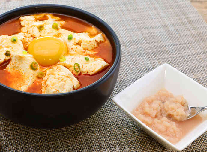 岩下の新生姜をすりおろして 味変スンドゥブ