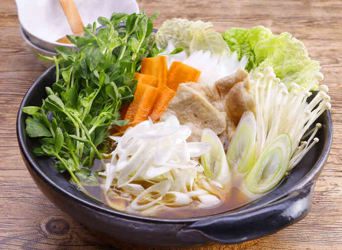 白菜と豆苗の香味油鍋