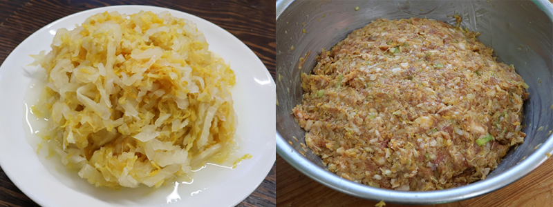 発酵白菜「酸菜」入りの餃子の餡