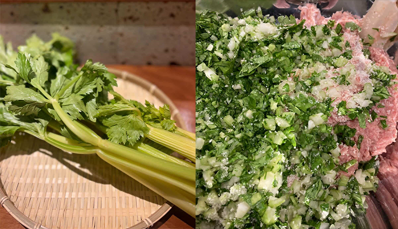 セロリの水餃子