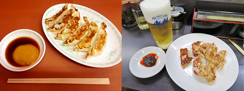 神戸では味噌ベースのいタレで食べられてる餃子